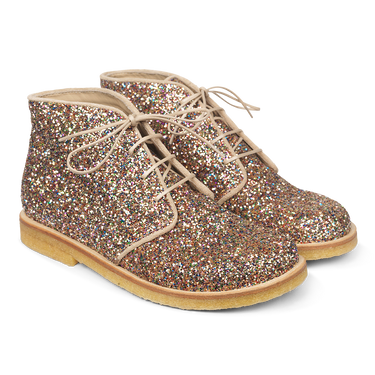 Lace-up boot in glitter