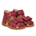 Toddler sandal with bow and velcro closure