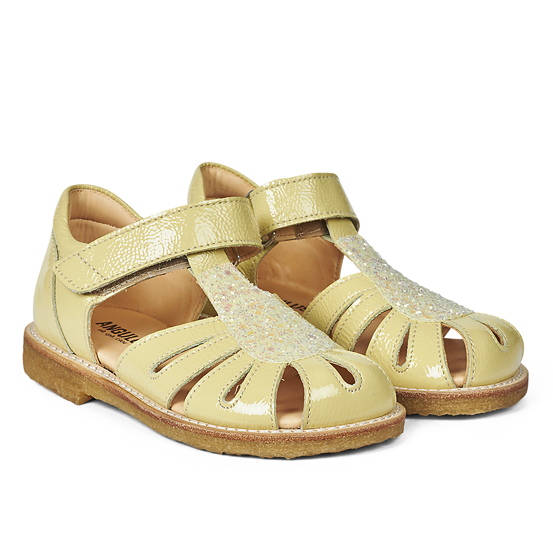 Angulus Sandal with drop detail in sparkling glitter