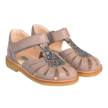 Sandal with drop detail in sparkling glitter