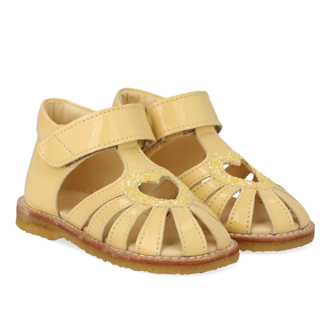 heart sandal with glitter and velcro closure