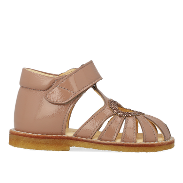 Heart sandal with glitter and velcro closure