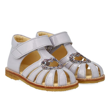 Heart sandal with glitter and velcro closure