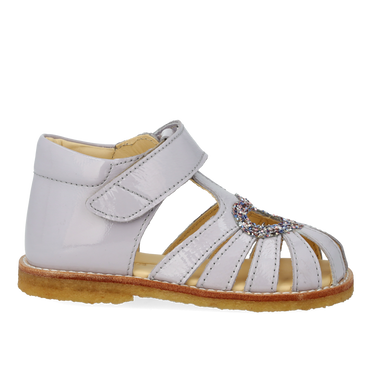 Heart sandal with glitter and velcro closure