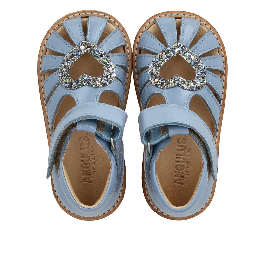 Heart Sandal with Glitter and Velcro Closure