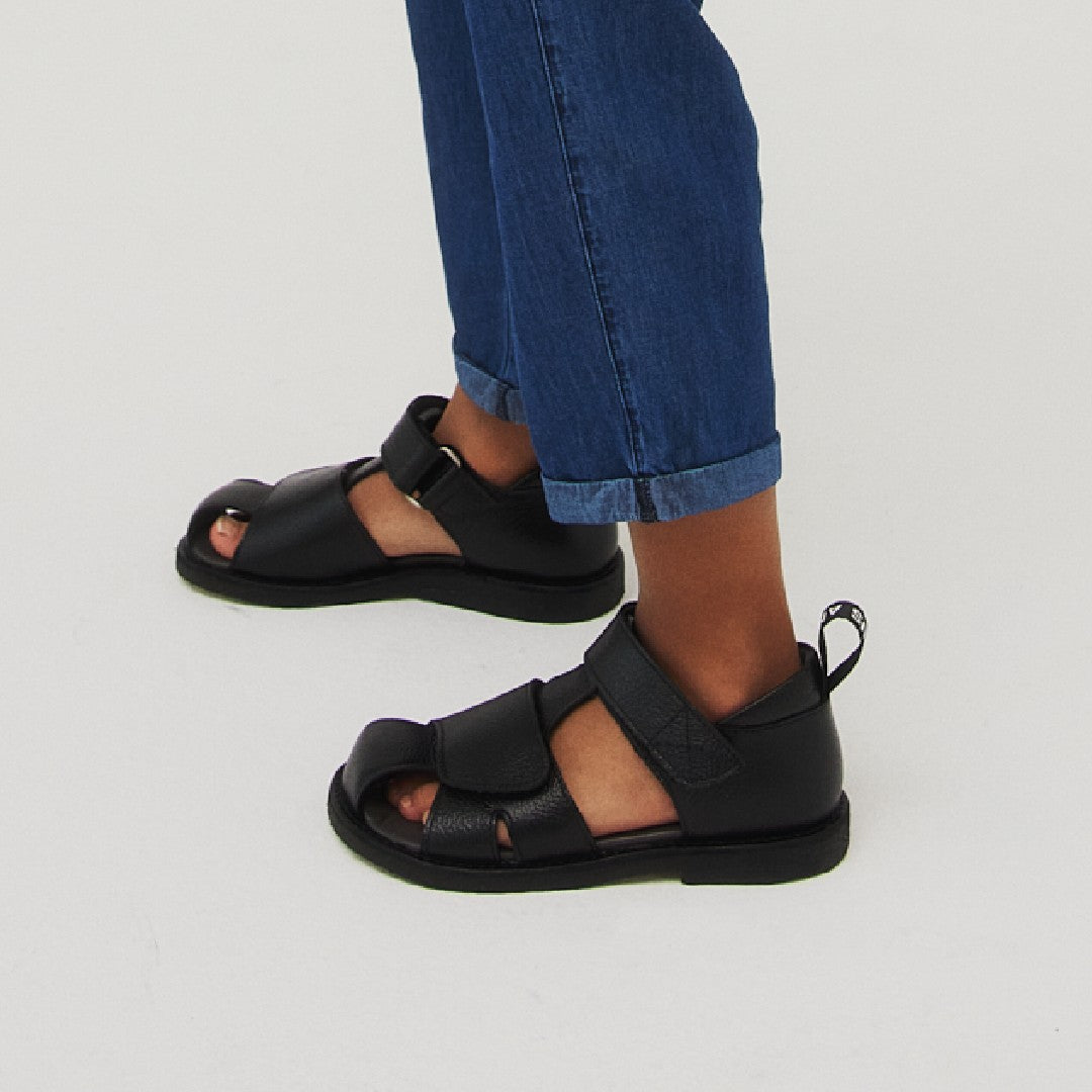 Sandal with logo strap and Velcro closure
