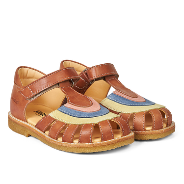 Colourblock rainbow sandal with velcro