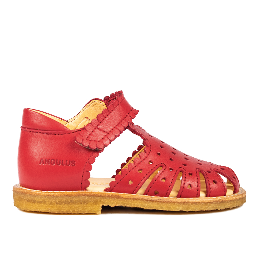 ANGULUS 0629-101 Starter sandal with mini-hearts and velcro closure ...