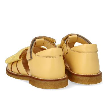 Sandal with glitter bow and velcro closure