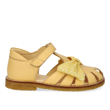 Sandal with glitter bow and velcro closure