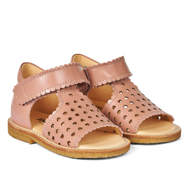Open toe sandal with mini-hearts and velcro