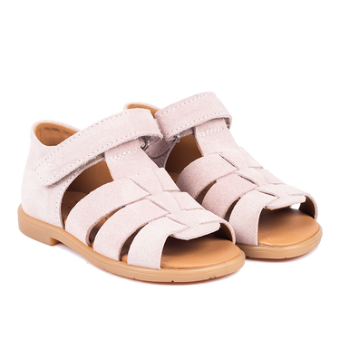 Starter sandal with open toe and velcro closure