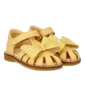 Toddler sandal with glitter bow and Velcro closure