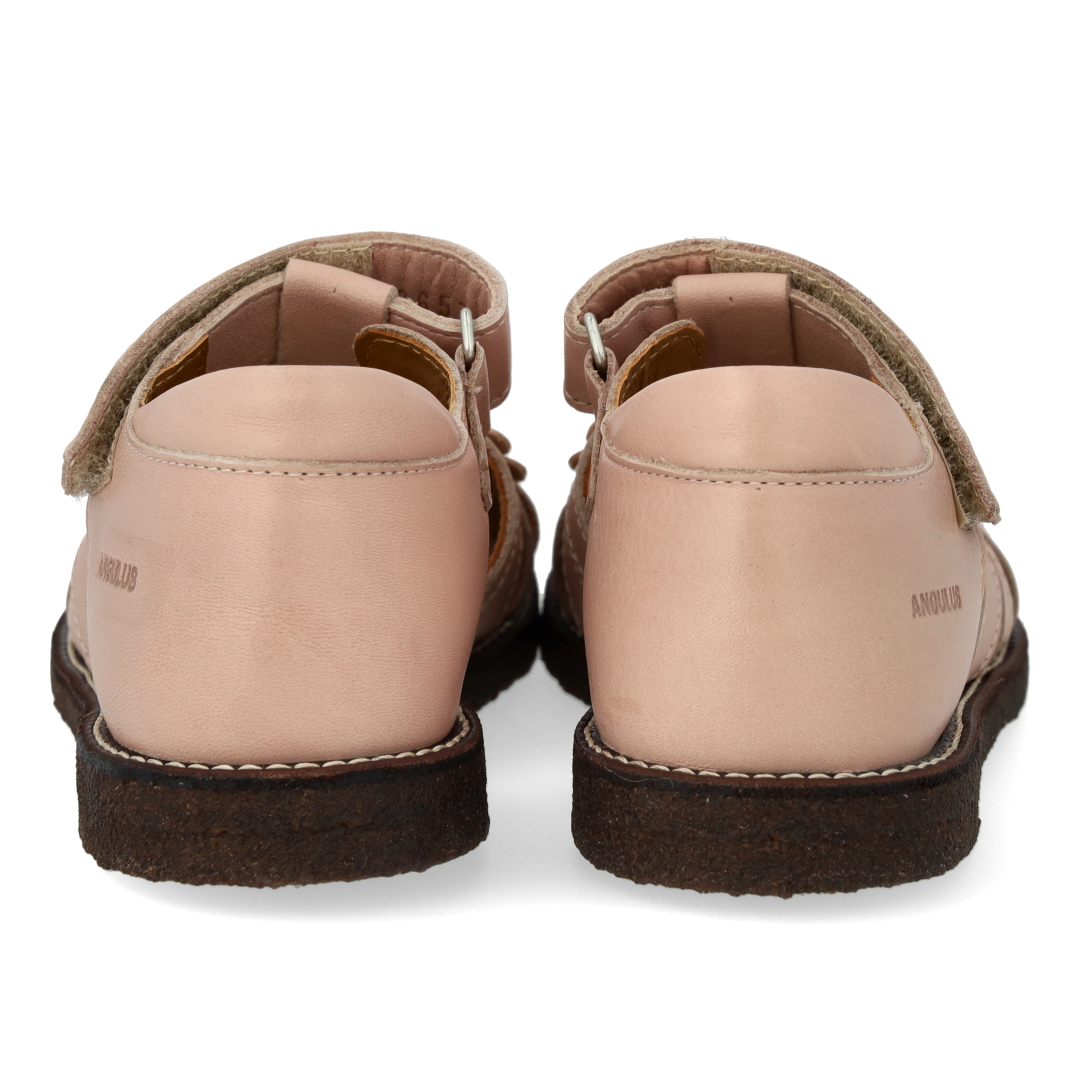 Sandal with flower appliqués