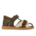 Colour block leather sandal