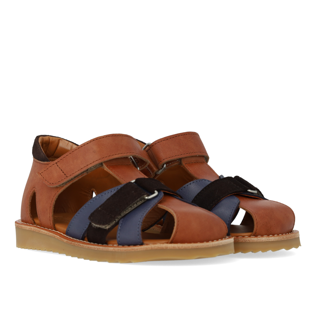 Colour block leather sandal