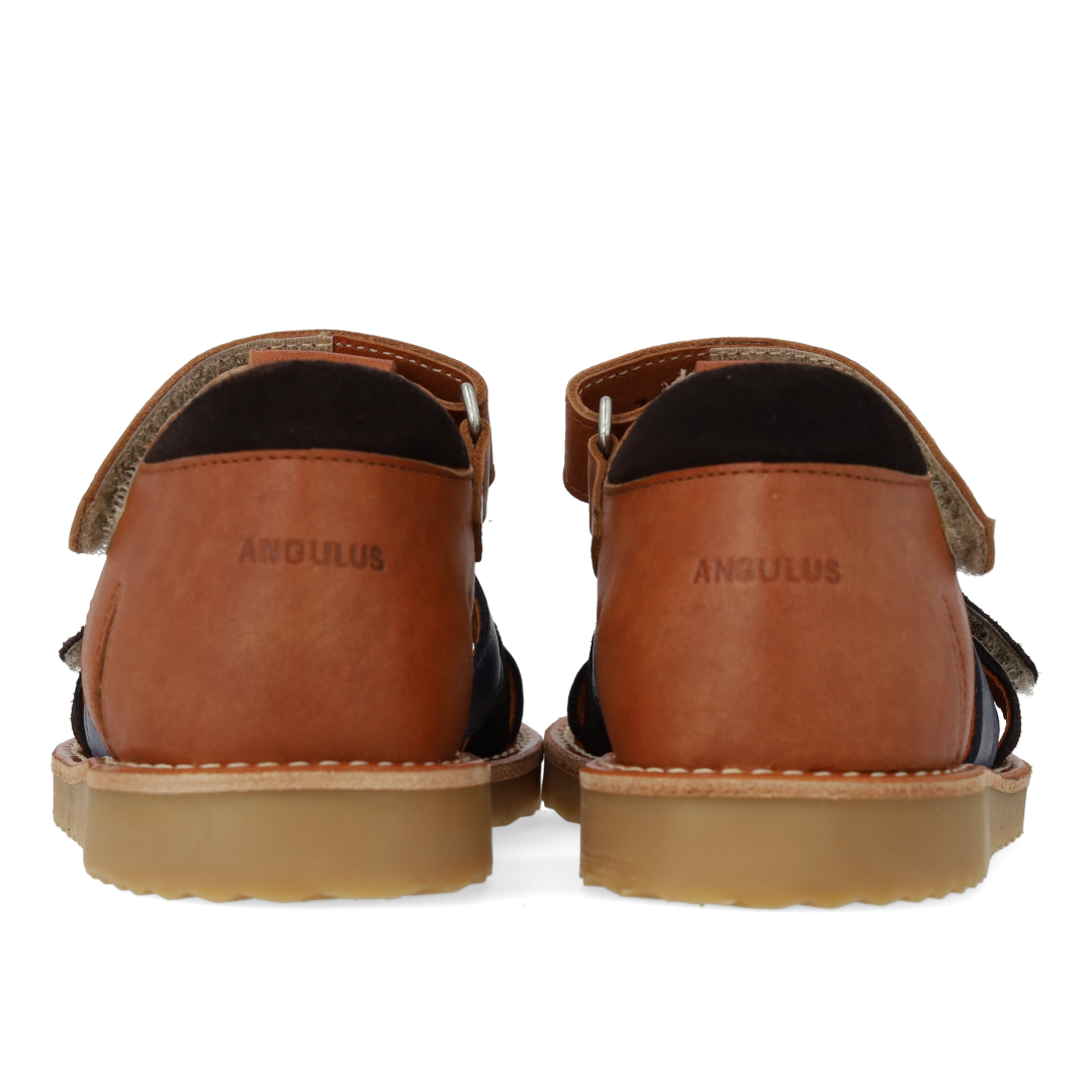 Colour block leather sandal