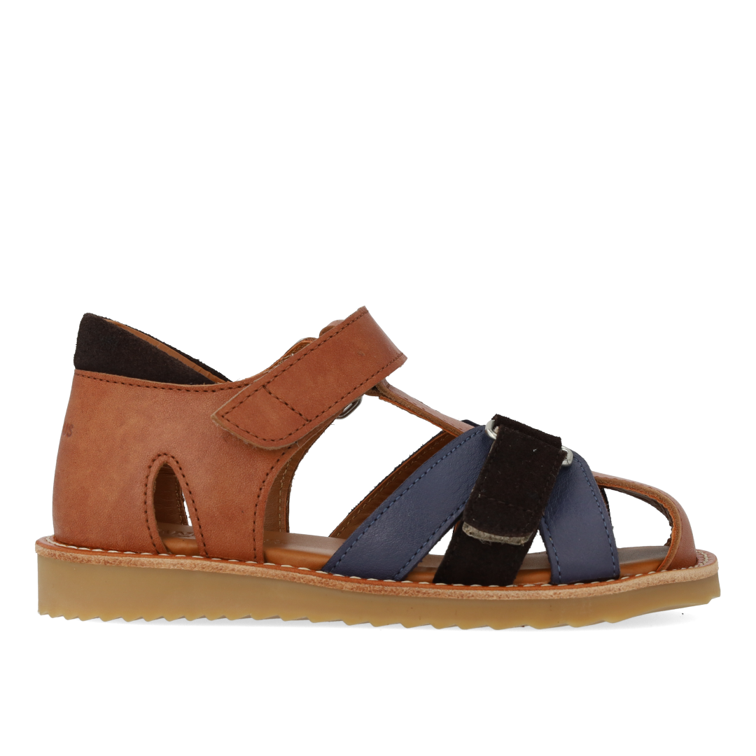 Colour block leather sandal