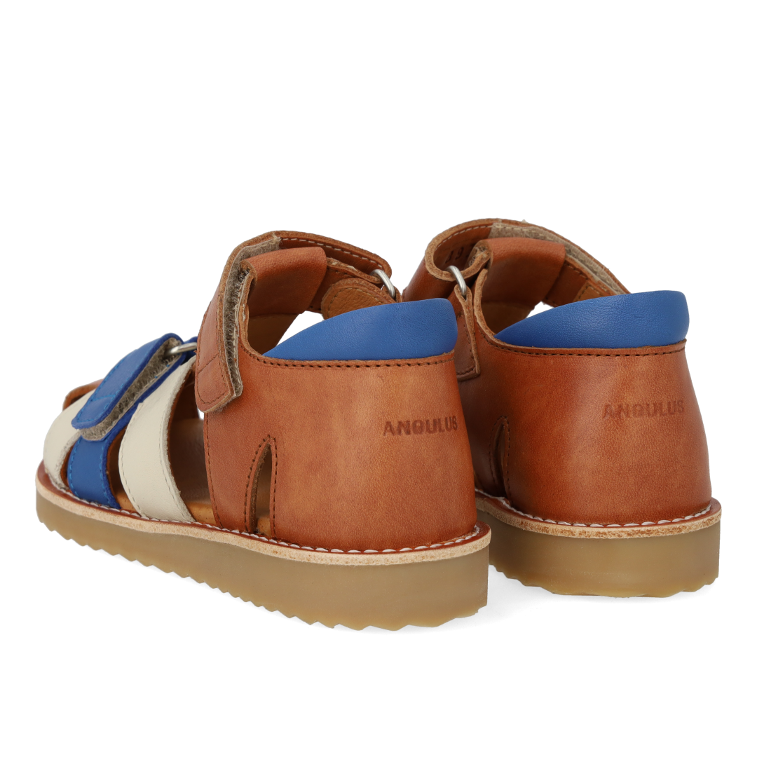 Colour block leather sandal