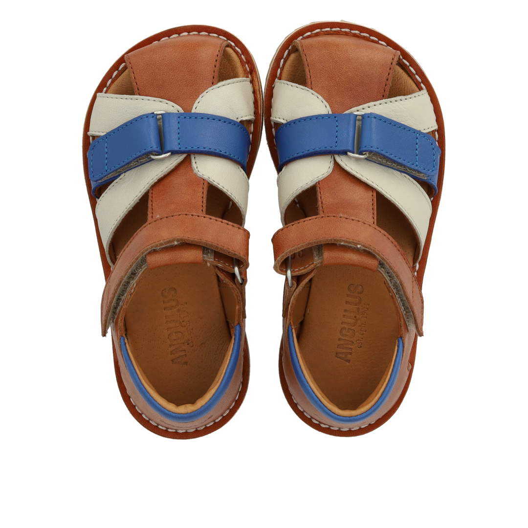 Colour block leather sandal
