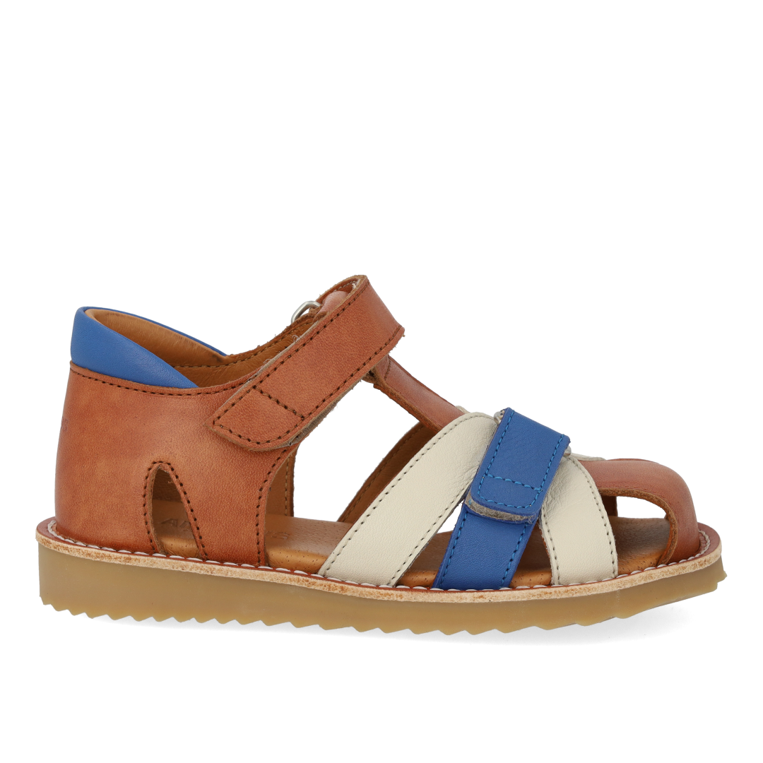 Colour block leather sandal