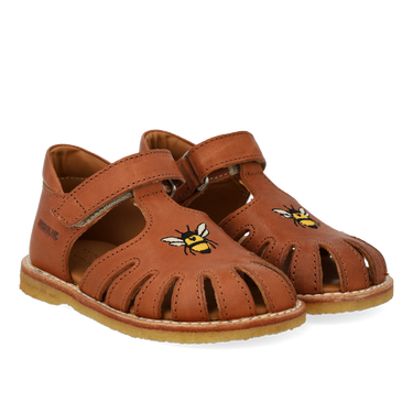 Starter sandal with bee embroidery