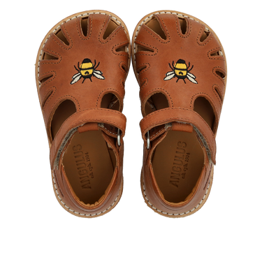 Starter sandal with bee embroidery