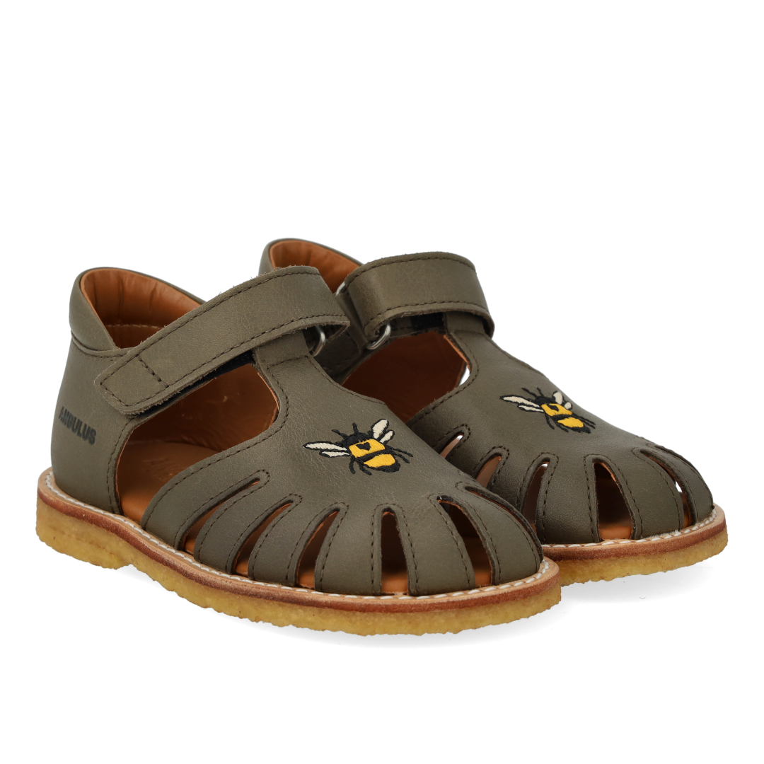 Toddler sandal with bee embroidery