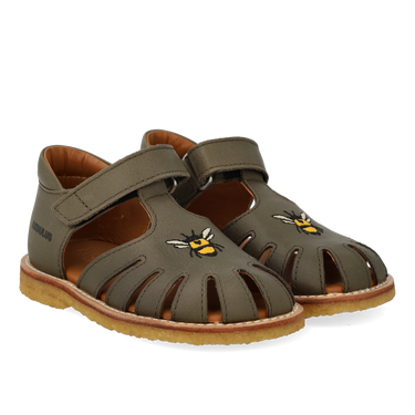 Starter sandal with bee embroidery