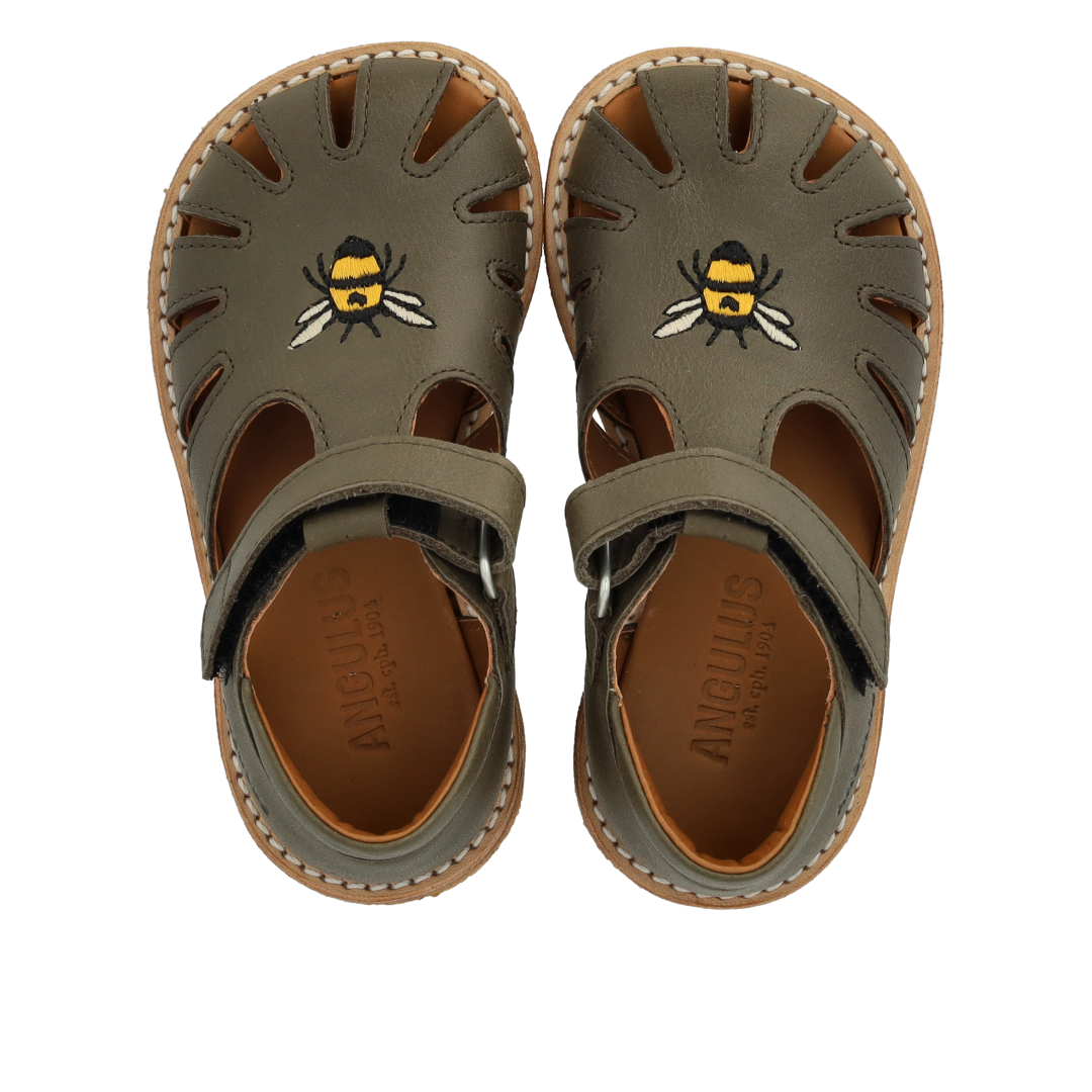 Toddler sandal with bee embroidery