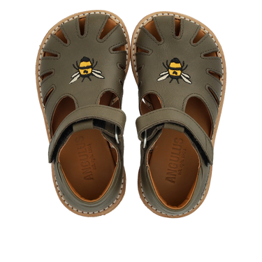 Starter sandal with bee embroidery