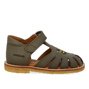 Starter sandal with bee embroidery