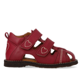 Toddler sandal with contrasting heart embroidery