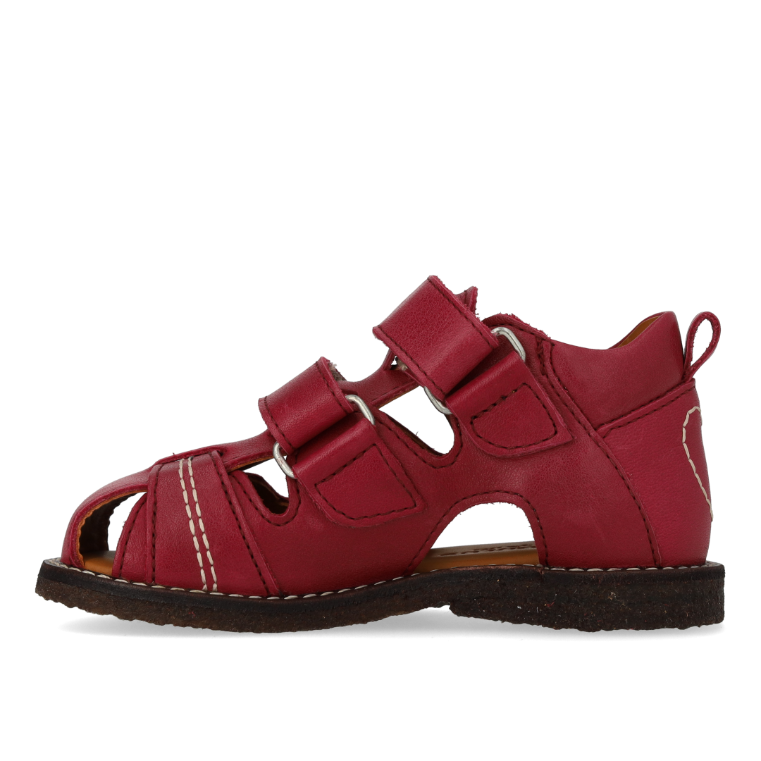 Toddler sandal with contrasting heart embroidery