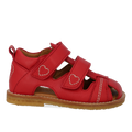 Toddler sandal with contrasting heart embroidery