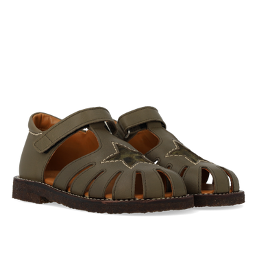 Leather sandal with star detail