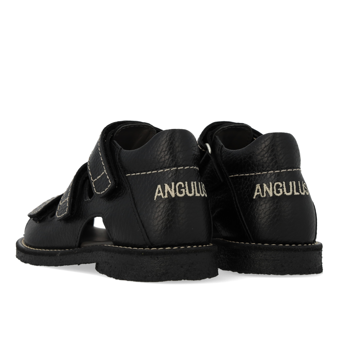 Sandal with stitch detailing and triple velcro fastening
