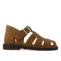Fisherman sandal with closed toe and topstitch detail