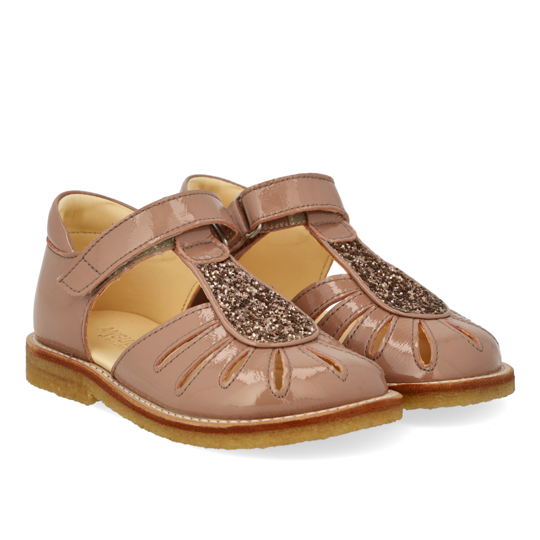 Sandal with teardrop detail in sparkling glitter