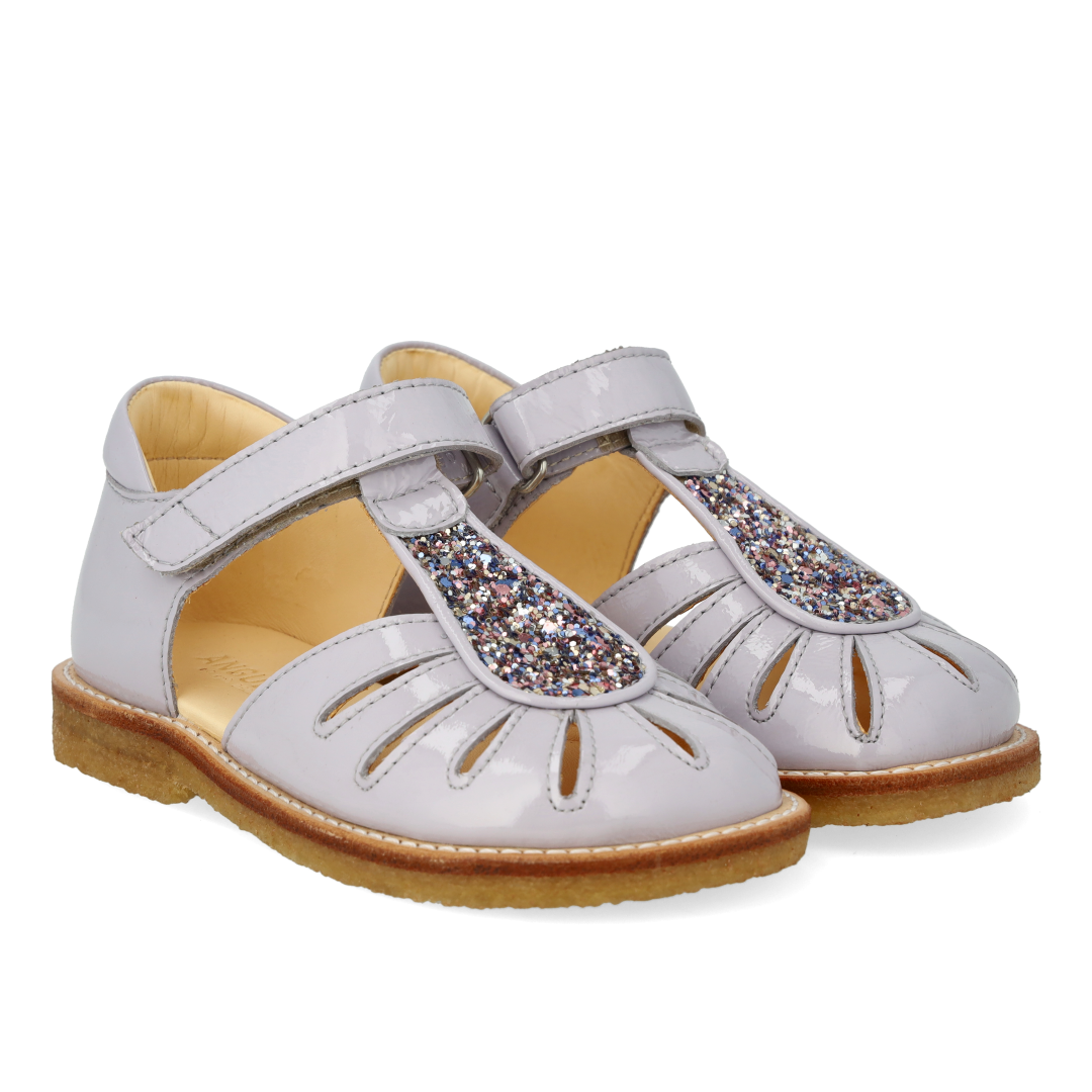 Sandal with teardrop detail in sparkling glitter