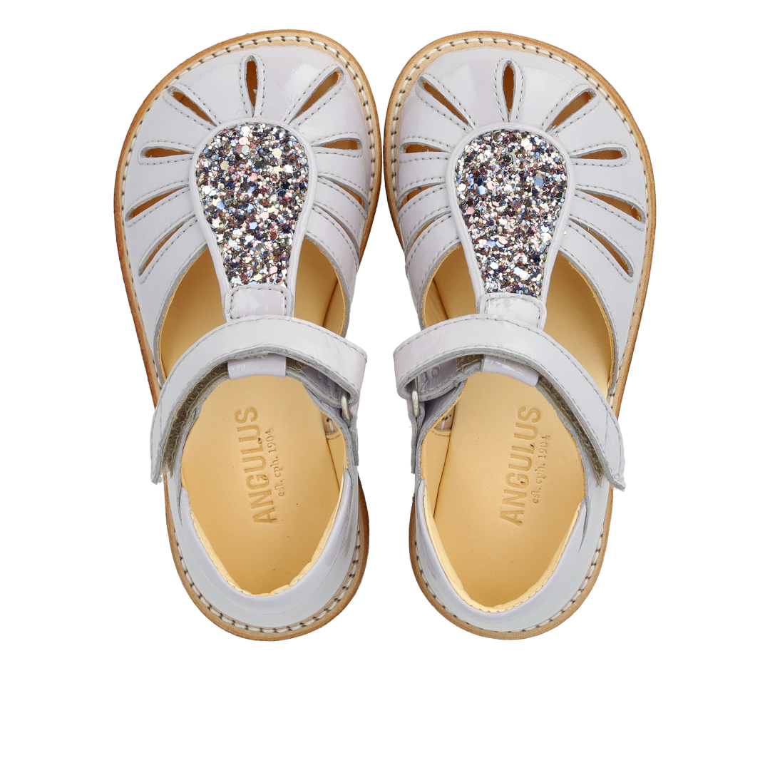 Sandal with teardrop detail in sparkling glitter