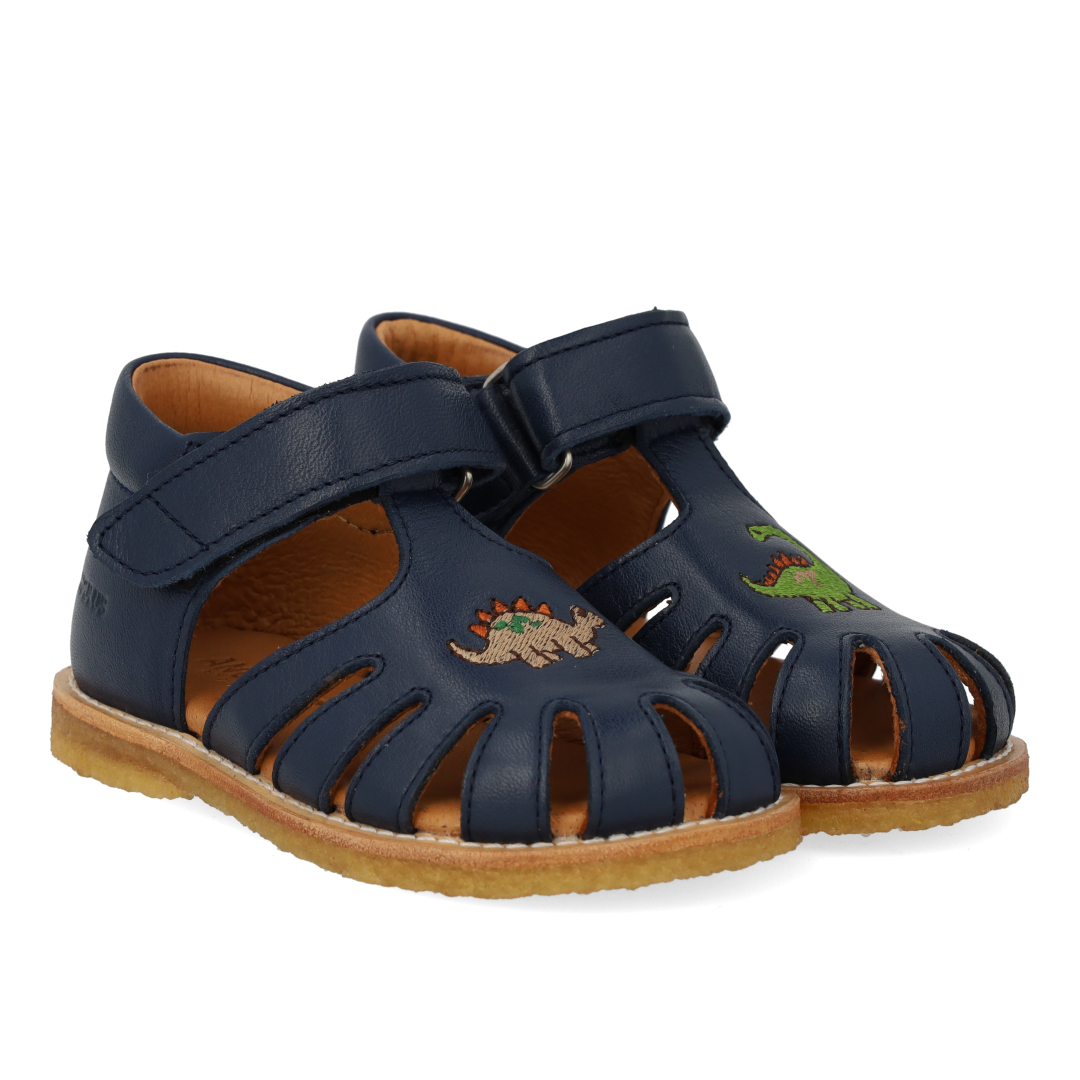 Closed-toe sandal with dino embroidery