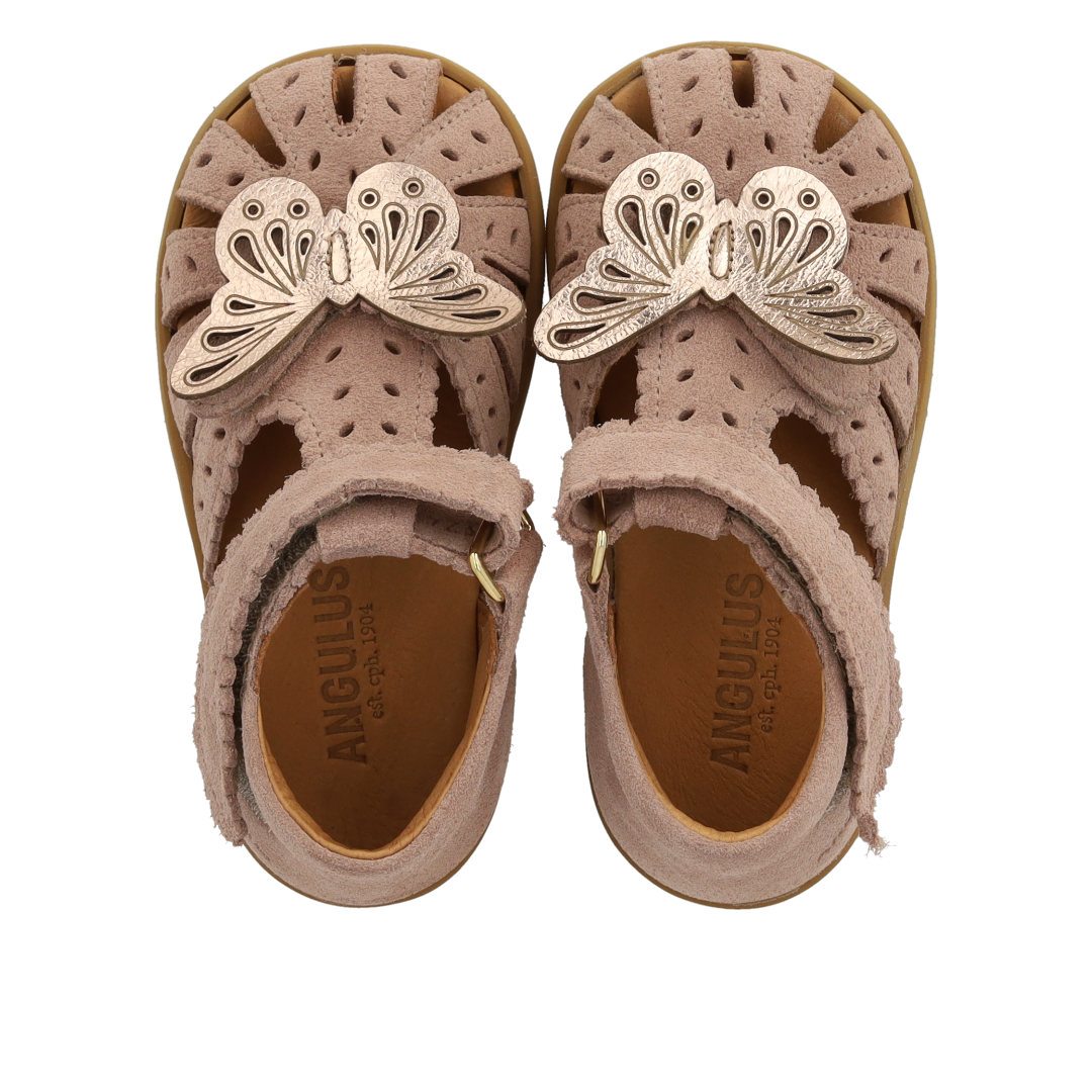 Sandal with butterfly and double velcro