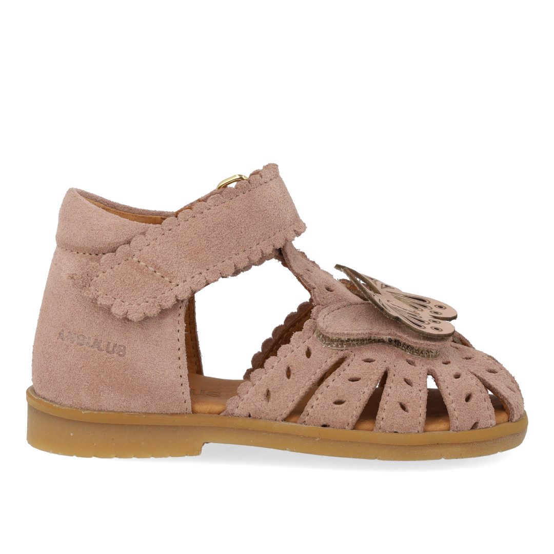 Sandal with butterfly and double velcro