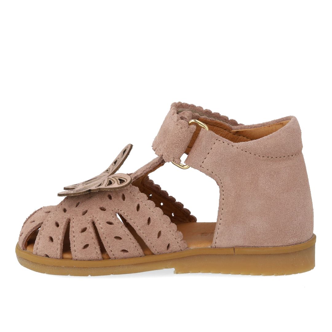 Sandal with butterfly and double velcro