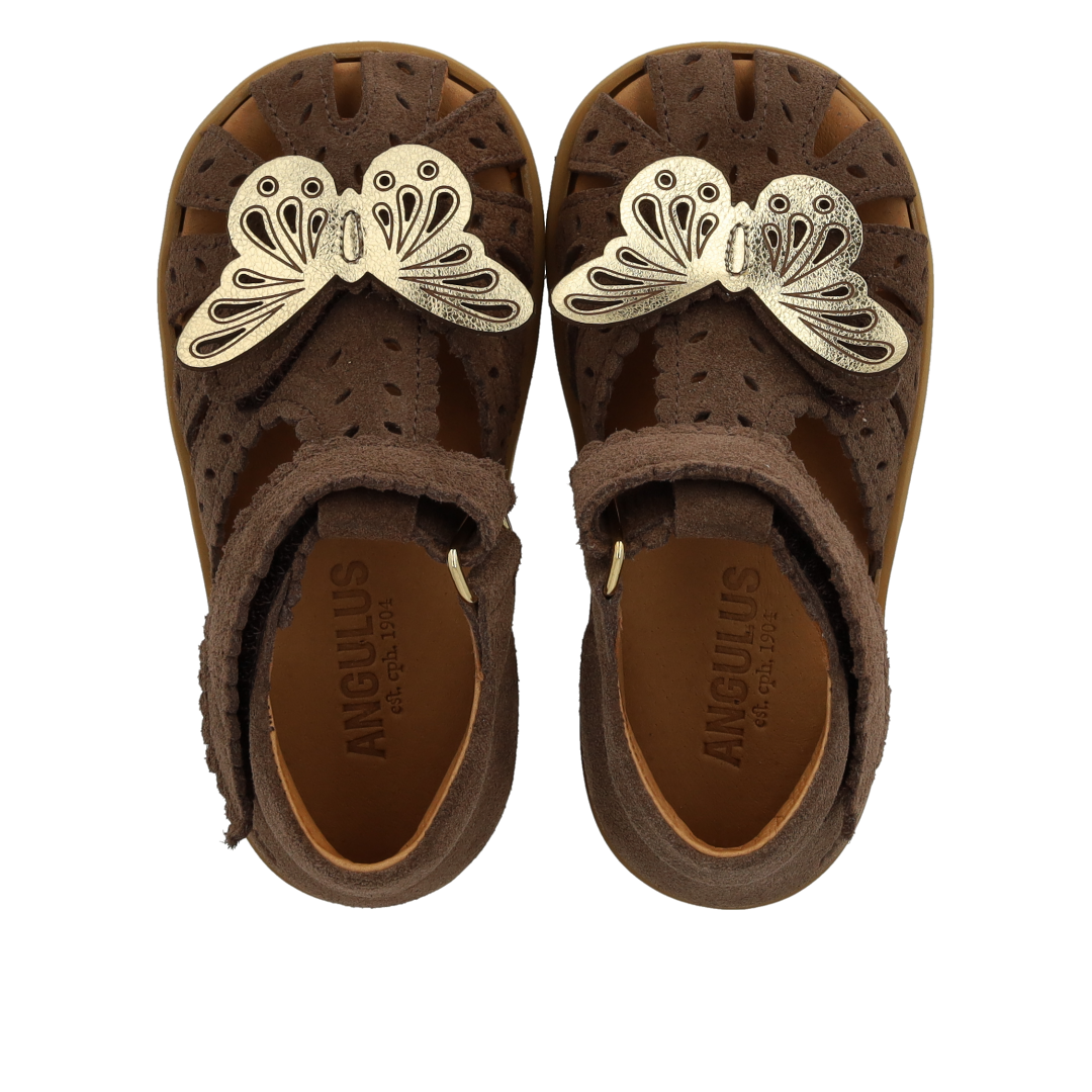 Sandal with butterfly and double velcro