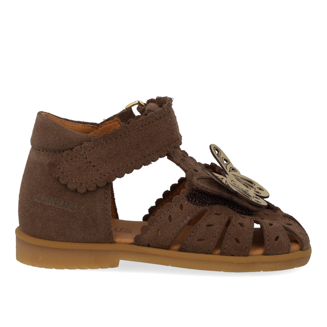 Sandal with butterfly and double velcro