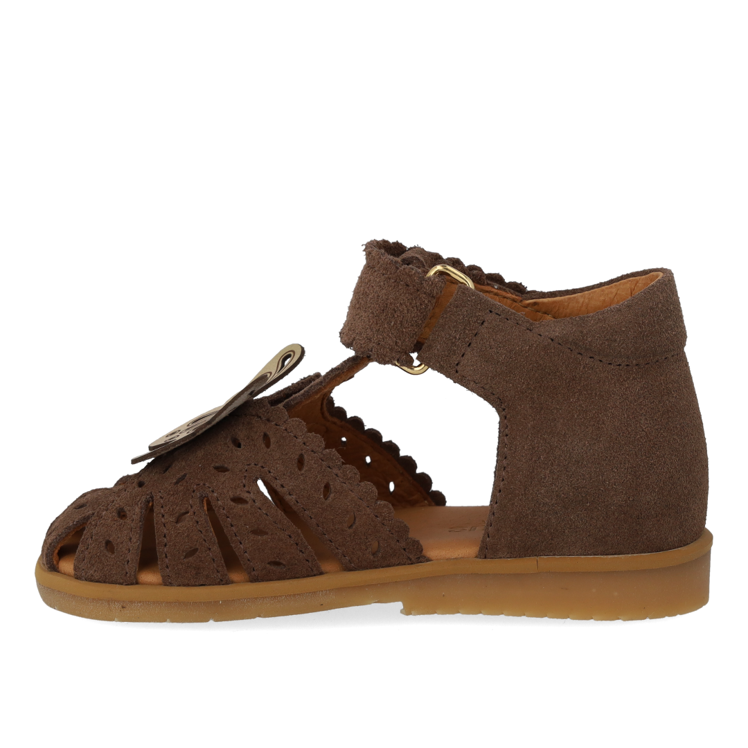 Sandal with butterfly and double velcro