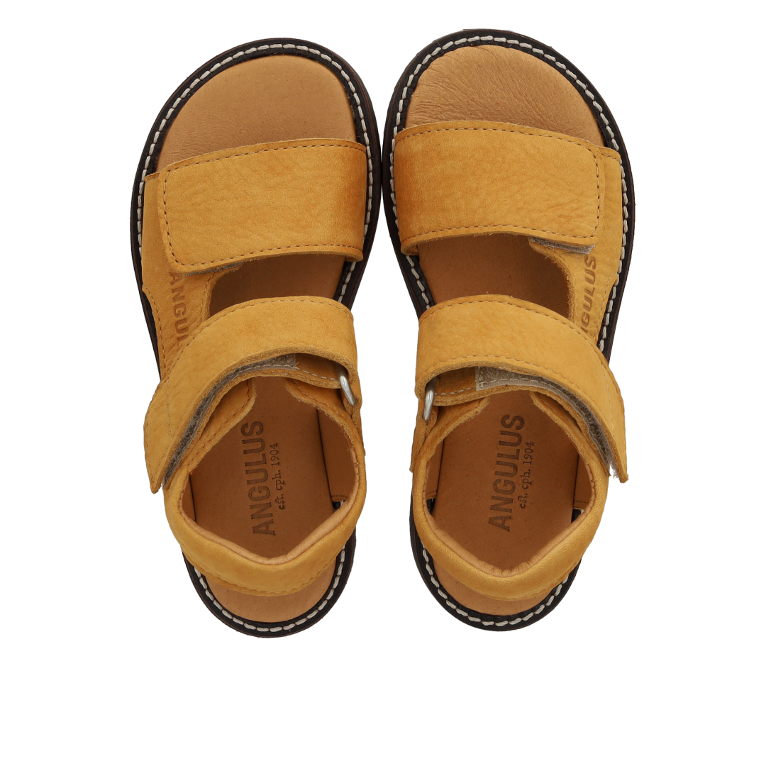 Sandal with open toe and double Velcro straps