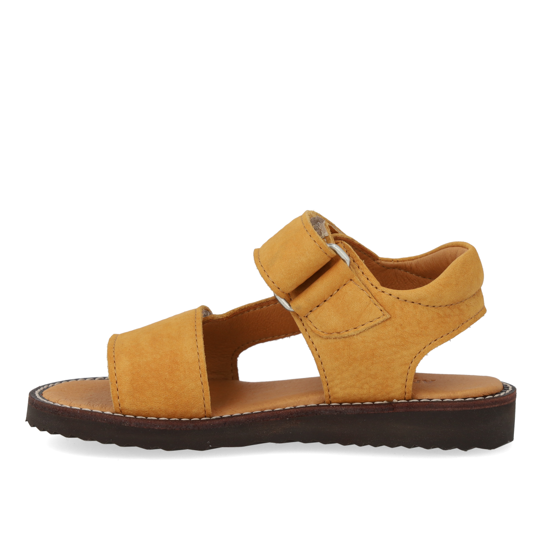 Sandal with open toe and double Velcro straps